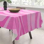 New Groove Retro Swirl Abstract Pattern in Doll Pink Tablecloth Gallery Image 3