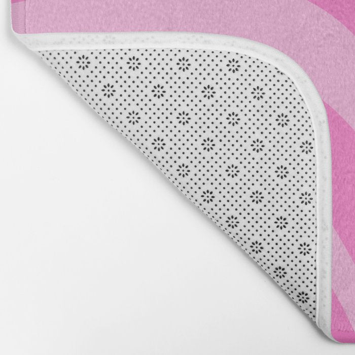New Groove Retro Swirl Abstract Pattern in Doll Pink Bath Mat Gallery Image 2