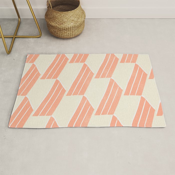 minimalist series: pink hex tiles Rug Gallery Image 1
