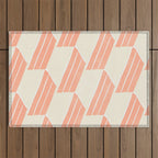 minimalist series: pink hex tiles Outdoor Rug Gallery Image 1
