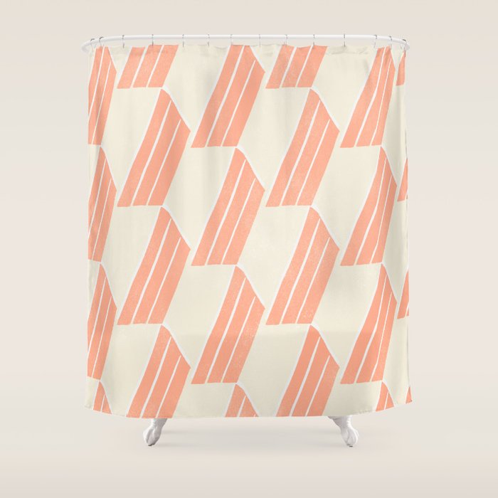minimalist series: pink hex tiles Shower Curtain Gallery Image 1