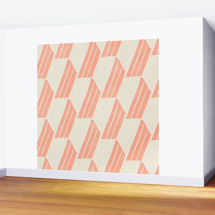 minimalist series: pink hex tiles Wall Mural Gallery Image 2