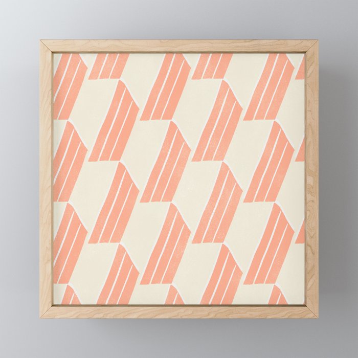minimalist series: pink hex tiles Mini Art Print Gallery Image 1