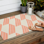 minimalist series: pink hex tiles Outdoor Rug Gallery Image 2