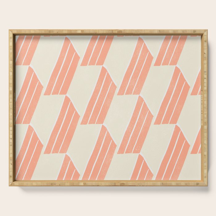 minimalist series: pink hex tiles Serving Tray Gallery Image 1