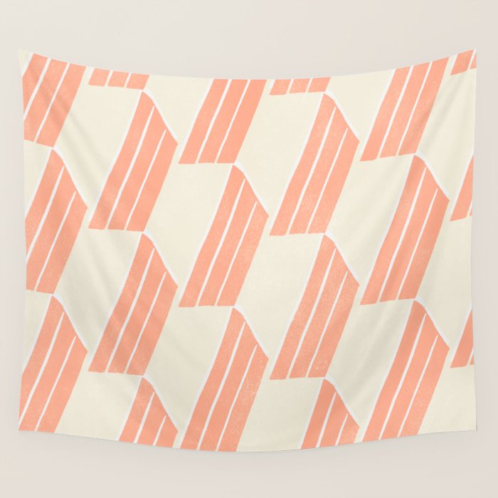 minimalist series: pink hex tiles Wall Tapestry Gallery Image 4