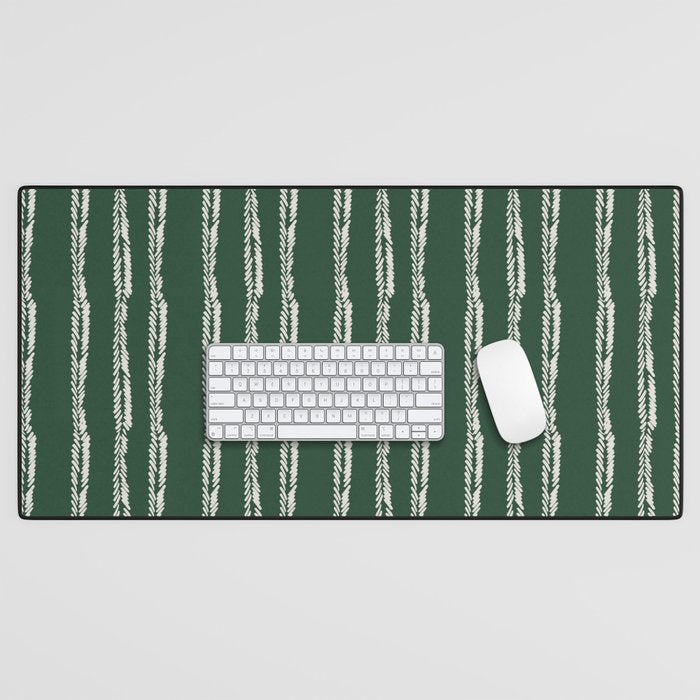 Emerald Herringbone Stripes Desk Mat Gallery Image 1