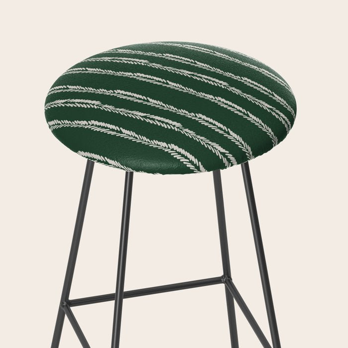 Emerald Herringbone Stripes Stool Gallery Image 2