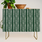 Emerald Herringbone Stripes Credenza Gallery Image 1