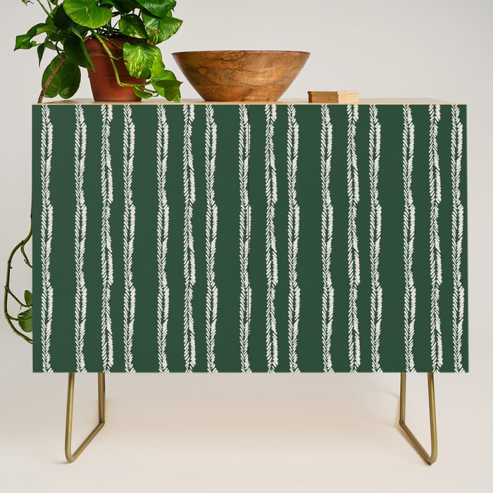Emerald Herringbone Stripes Credenza Gallery Image 1