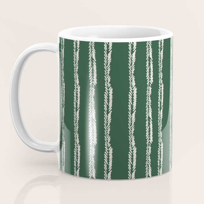 Emerald Herringbone Stripes Coffee Mug Gallery Image 3