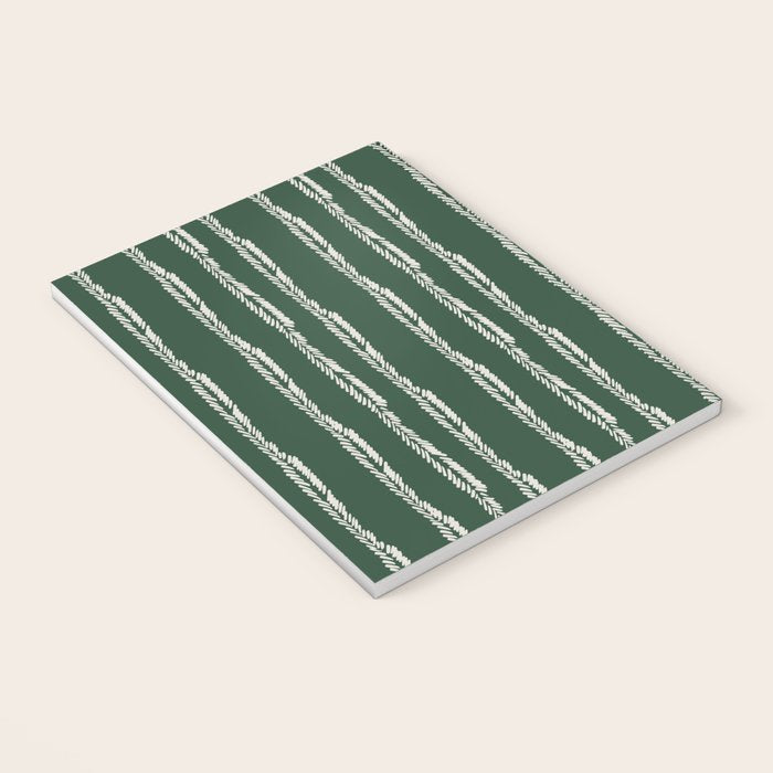 Emerald Herringbone Stripes Notebook Gallery Image 3