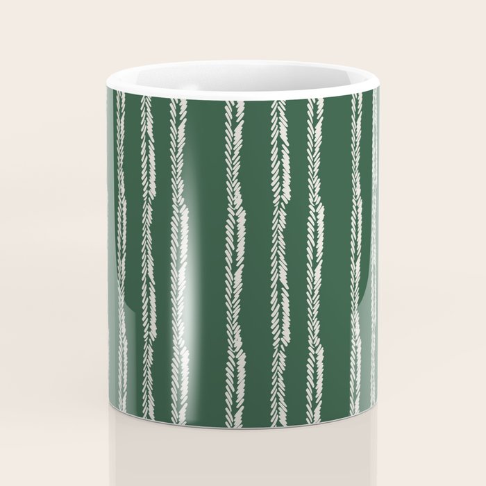 Emerald Herringbone Stripes Coffee Mug Gallery Image 4