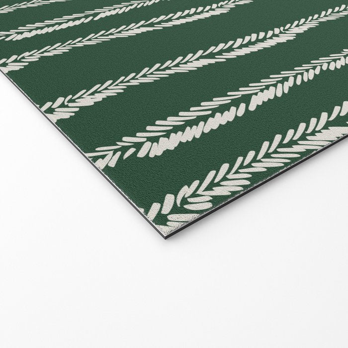 Emerald Herringbone Stripes Welcome Mat Gallery Image 2