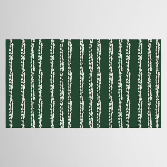 Emerald Herringbone Stripes Tablecloth Gallery Image 2