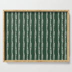 Emerald Herringbone Stripes Serving Tray Gallery Image 1