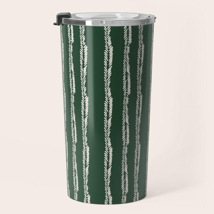Emerald Herringbone Stripes Travel Mug Gallery Image 3