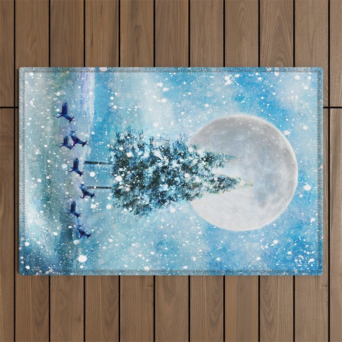 Winter Night 4 Outdoor Rug Gallery Image 1