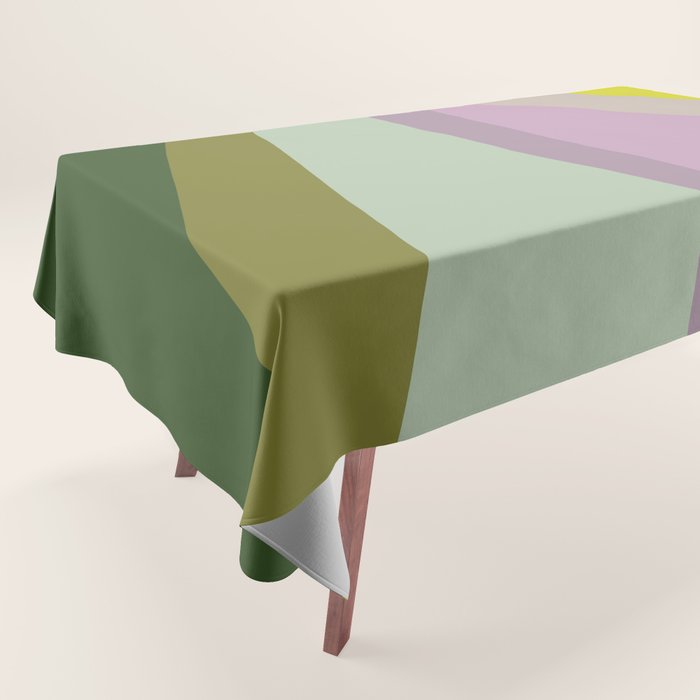 Geometric Shapes #8 Purple and Green Tablecloth Gallery Image 1