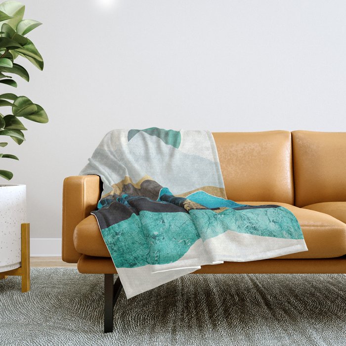 Teal Afternoon Throw Blanket Gallery Image 1