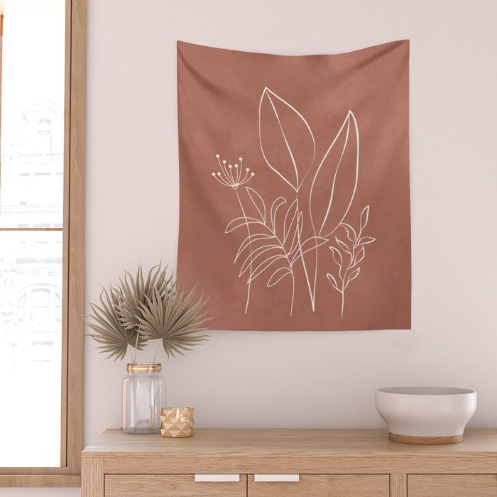 Tropical Outline 11 Wall Tapestry Gallery Image 2