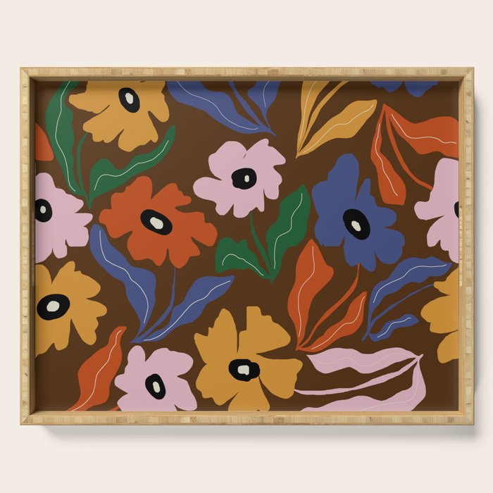 Abstract floral pattern  Serving Tray Gallery Image 1