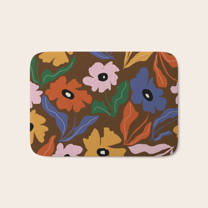 Abstract floral pattern  Bath Mat Gallery Image 1