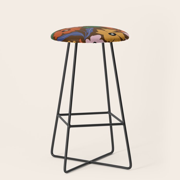 Abstract floral pattern  Stool Gallery Image 1