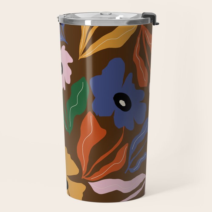 Abstract floral pattern  Travel Mug Gallery Image 2