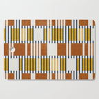 Bold minimalist retro stripes // midnight blue goldenrod yellow and copper brown geometric grid  Cutting Board Gallery Image 1