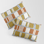 Bold minimalist retro stripes // midnight blue goldenrod yellow and copper brown geometric grid  Pillow Sham Gallery Image 3
