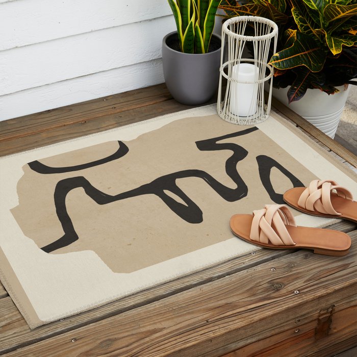 Abstract line art 118 Outdoor Rug Gallery Image 2