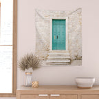 Turquoise door of Sibenik | Croatia Europe fine art travel photography print | Pastel colors Wall Tapestry Gallery Image 2