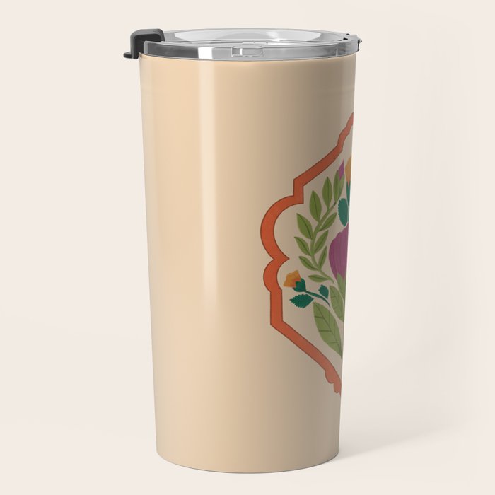 Vintage Pressed Flower Illustration Travel Mug Gallery Image 3