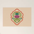 Vintage Pressed Flower Illustration Welcome Mat Gallery Image 1