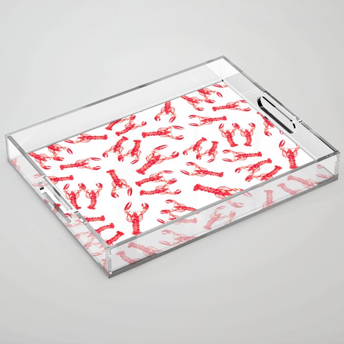 Watercolor Lobster Acrylic Tray Gallery Image 1