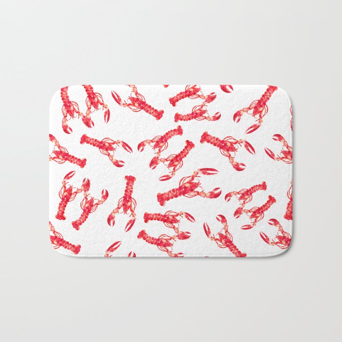 Watercolor Lobster Bath Mat Gallery Image 1
