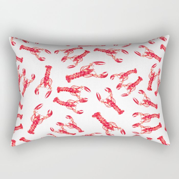Watercolor Lobster Rectangular Pillow Gallery Image 1