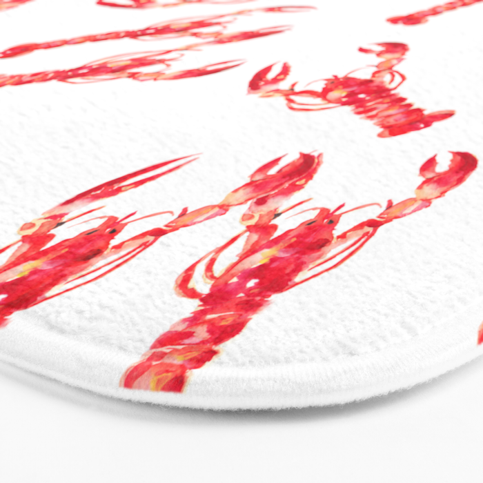 Watercolor Lobster Bath Mat Gallery Image 3