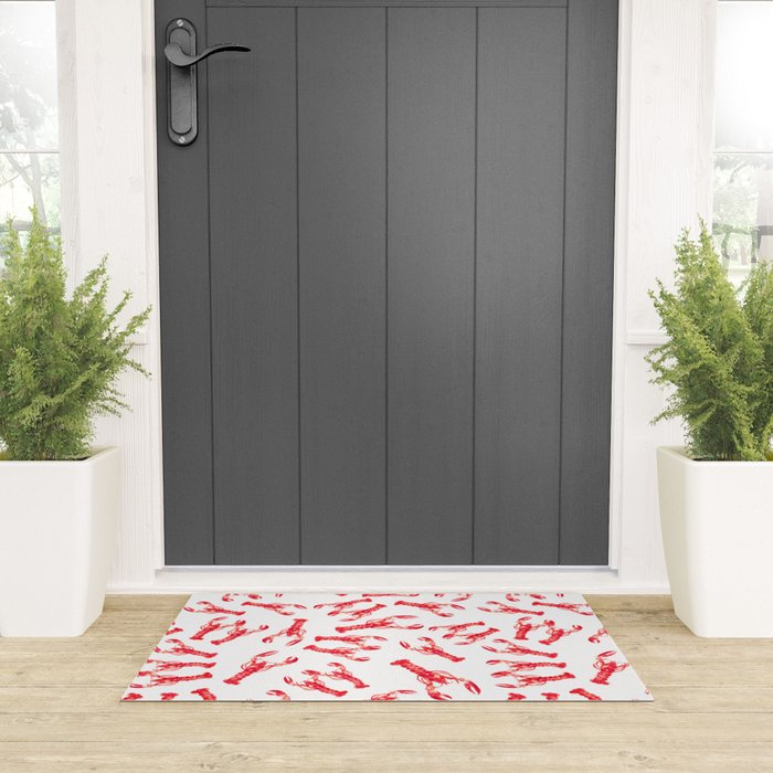 Watercolor Lobster Welcome Mat Gallery Image 3