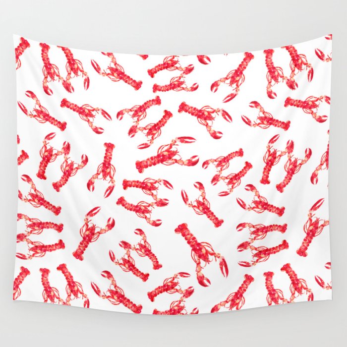 Watercolor Lobster Wall Tapestry Gallery Image 4
