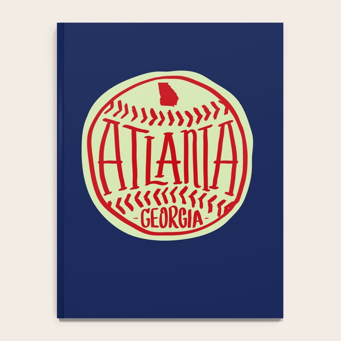 Atlanta Georgia Baseball - Hand Drawn, Script Typography Notebook Gallery Image 4