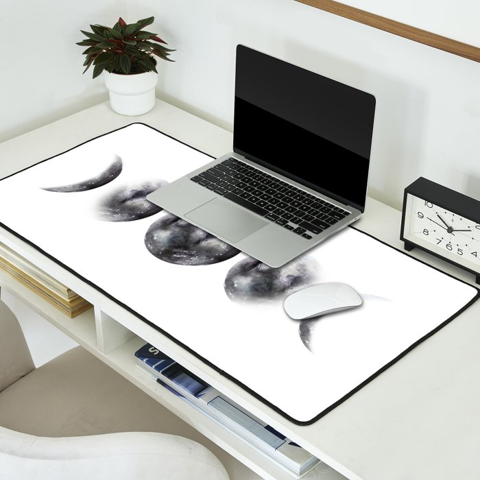Moon phases watercolor painting Desk Mat Gallery Image 2