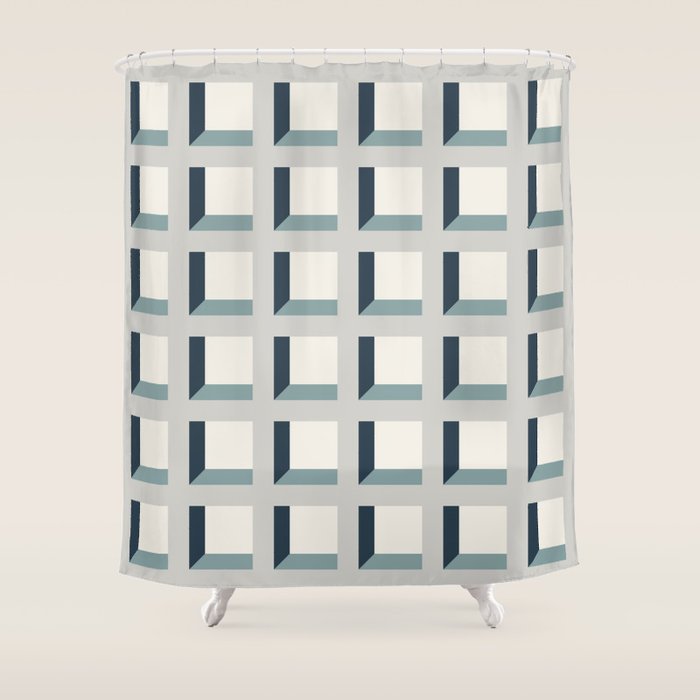 Minimalist 3D Pattern XI Shower Curtain Gallery Image 1
