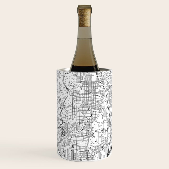 Washington DC White Map Wine Chiller Gallery Image 1
