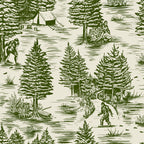 Bigfoot / Sasquatch Toile de Jouy in Forest Green Coffee Mug Gallery Image 2