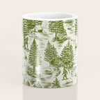 Bigfoot / Sasquatch Toile de Jouy in Forest Green Coffee Mug Gallery Image 4