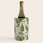 Bigfoot / Sasquatch Toile de Jouy in Forest Green Wine Chiller Gallery Image 3