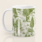 Bigfoot / Sasquatch Toile de Jouy in Forest Green Coffee Mug Gallery Image 3