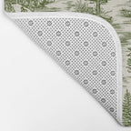 Bigfoot / Sasquatch Toile de Jouy in Forest Green Bath Mat Gallery Image 2